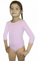 sklep pływacki aqua-swim.pl Body dla dziecka BODYSUIT GIRLS ¾ SLEEVE LEOTARD pink 134 GWINNER