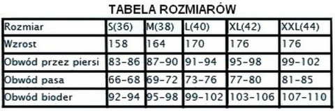 sklep pływacki aqua-swim.pl SPODENKI DAMSKIE SZORTY BAWEŁNIANE ADA L 40 GWINNER black cotton TABELA ROZMIARÓW