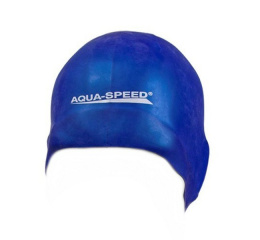sklep pływacki aqua-swim.pl CZEPEK PŁYWACKI SILIKONOWY NA BASEN RACER 01 niebieski logo