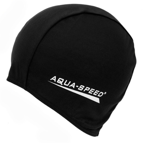 sklep pływacki aqua-swim.pl  MATERIAŁOWY CZEPEK PŁYWACKI POLYESTER CAP AQUA-SPEED 07 black