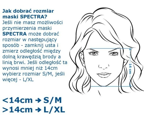 sklep pływacki aqua-swim.pl MASKA DO NURKOWANIA PEŁNOTWARZOWA DO SNORKELINGU SPECTRA 2.0 L/XL rozmiar maski dobieranie